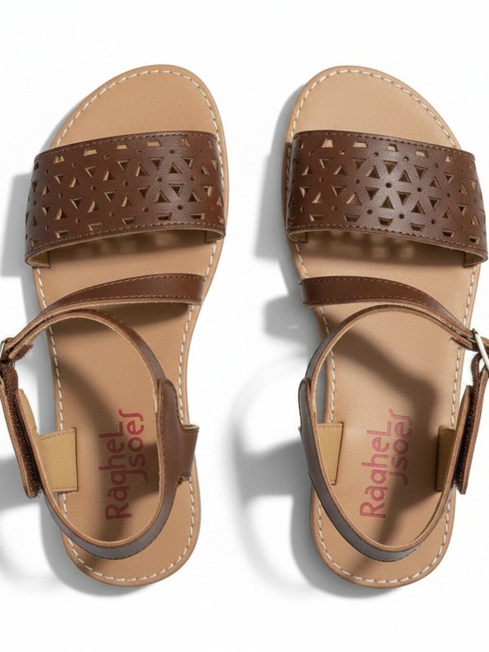 Kid's Brown Cutout Strap Sandals